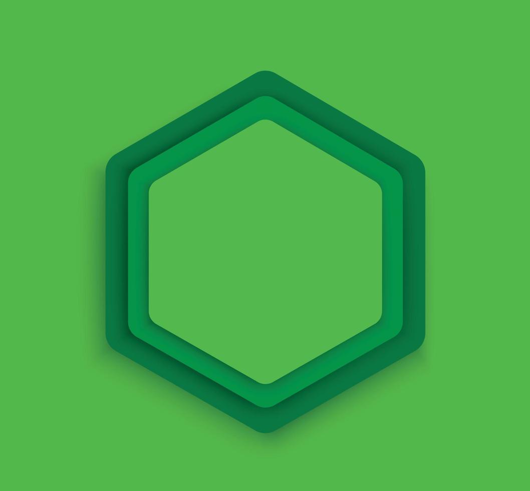 green hexagon background template vector illustration
