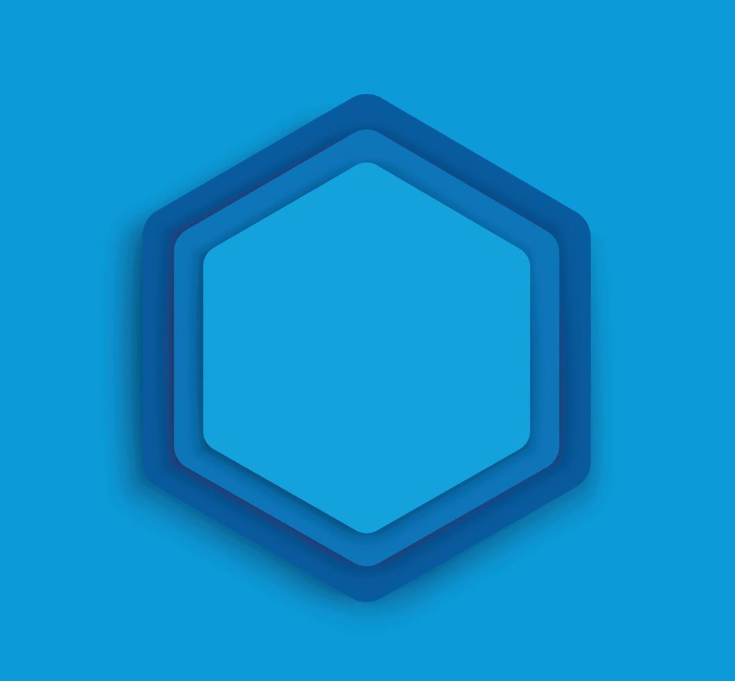 blue hexagon background template vector illustration