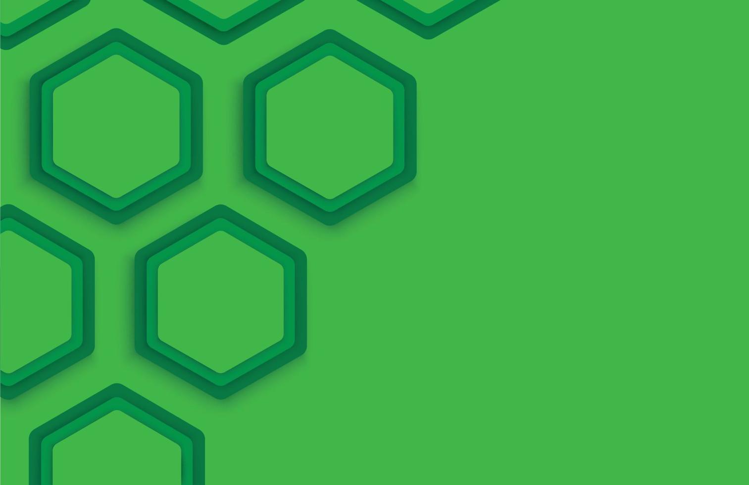 green hexagon background template vector illustration 6429173 Vector ...