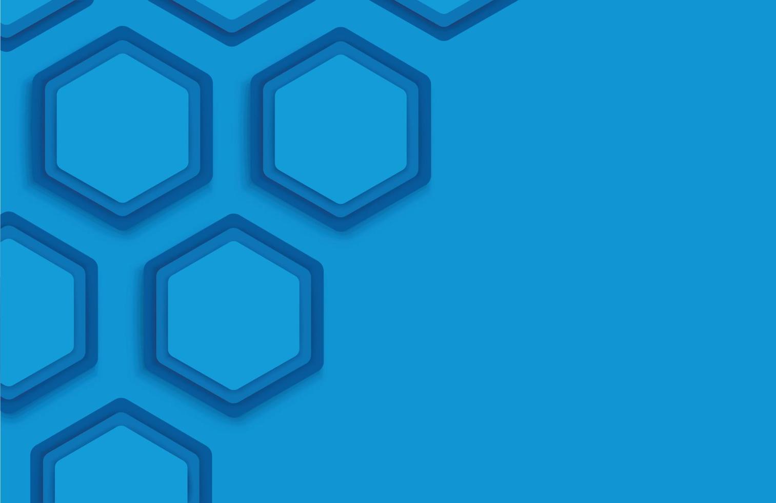 Ilustración de vector de plantilla de fondo hexagonal azul