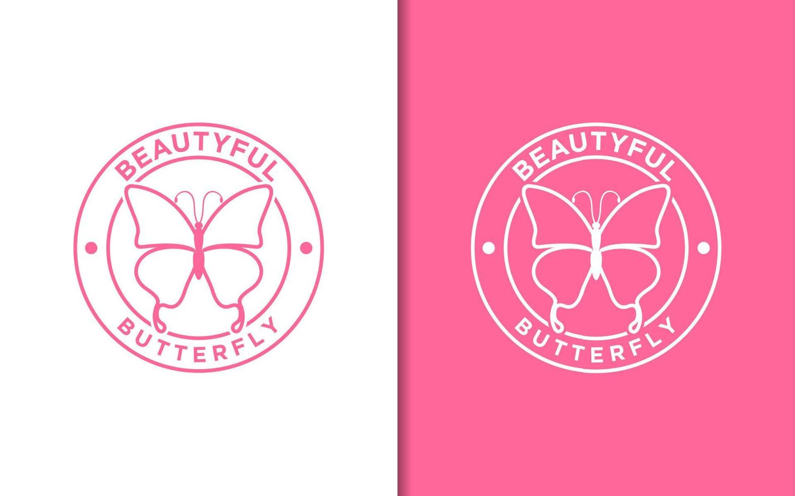 Silhouette beautiful butterfly stamp label with simple minimalist vector