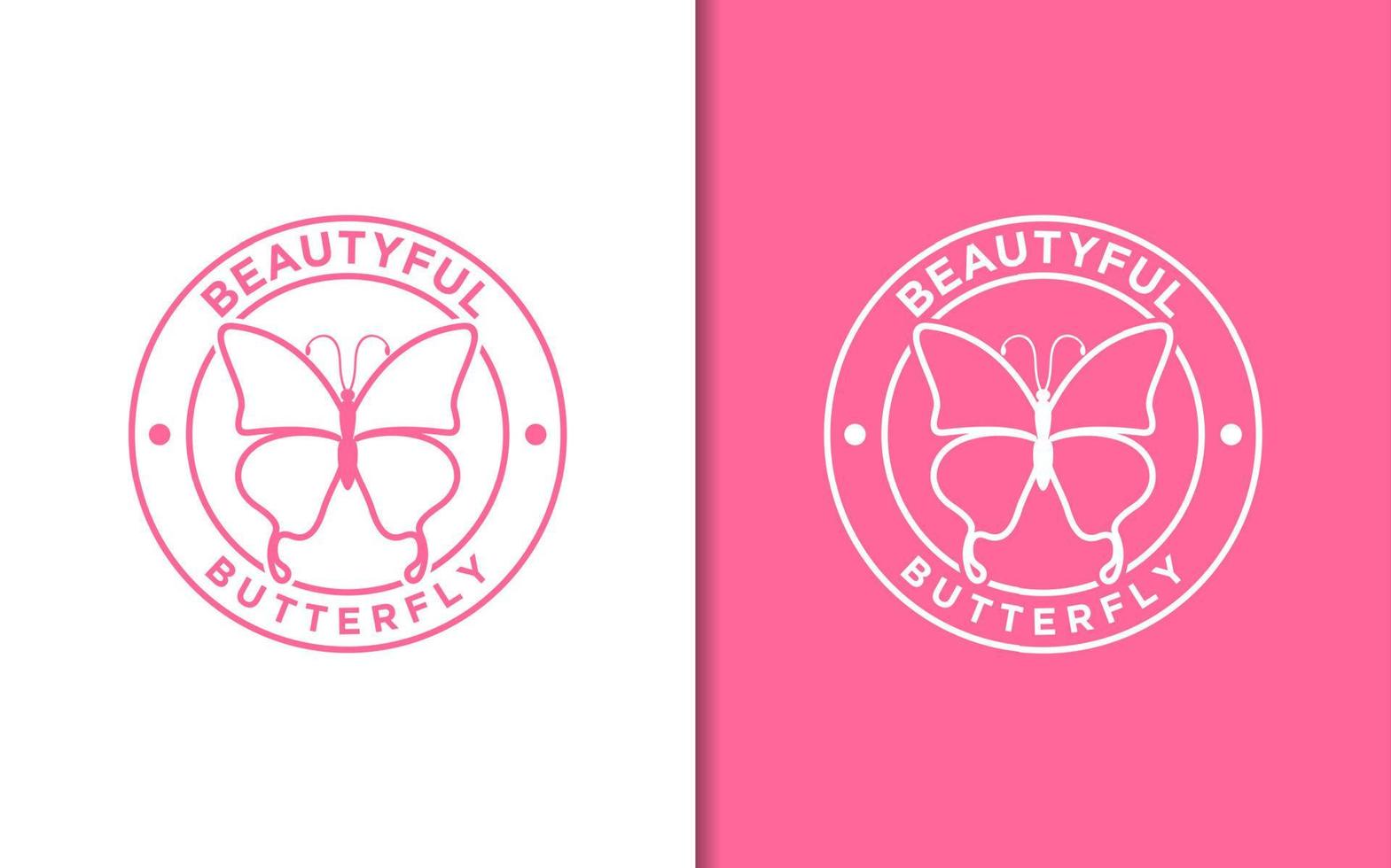 Silhouette beautiful butterfly stamp label with simple minimalist vector