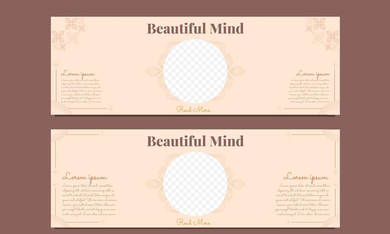 beautiful mind horizontal banner template vector