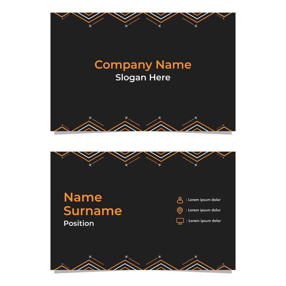 black abstract hexagon double sided business card template vector