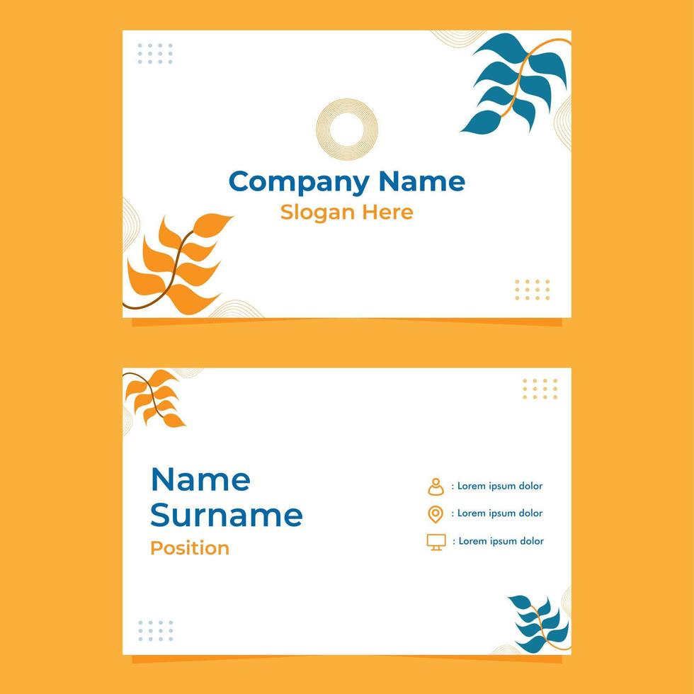 abstract hand drawn double sided business card template vector
