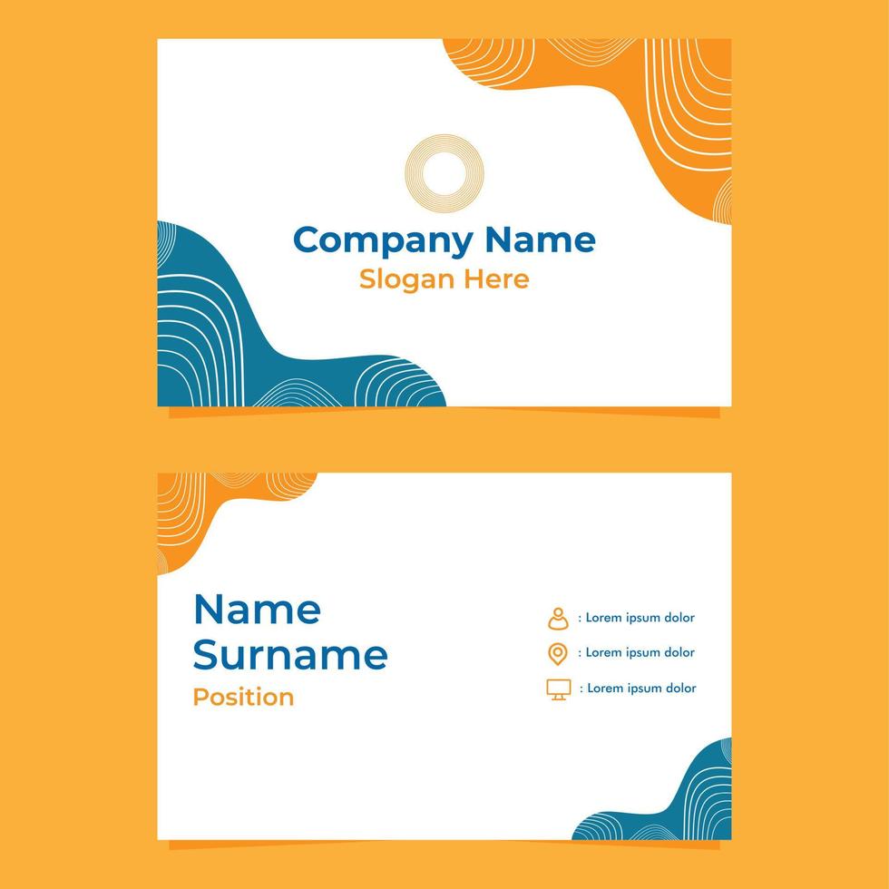 abstract hand drawn double sided business card template vector
