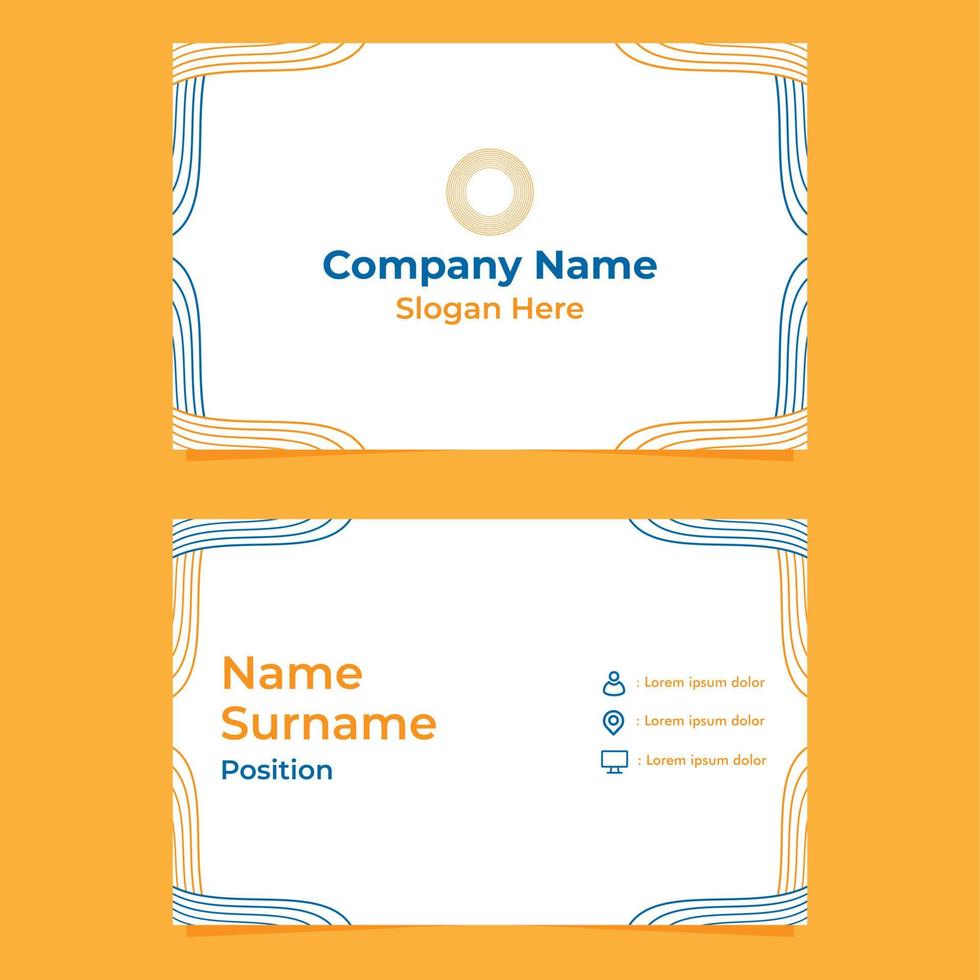 abstract hand drawn double sided business card template vector