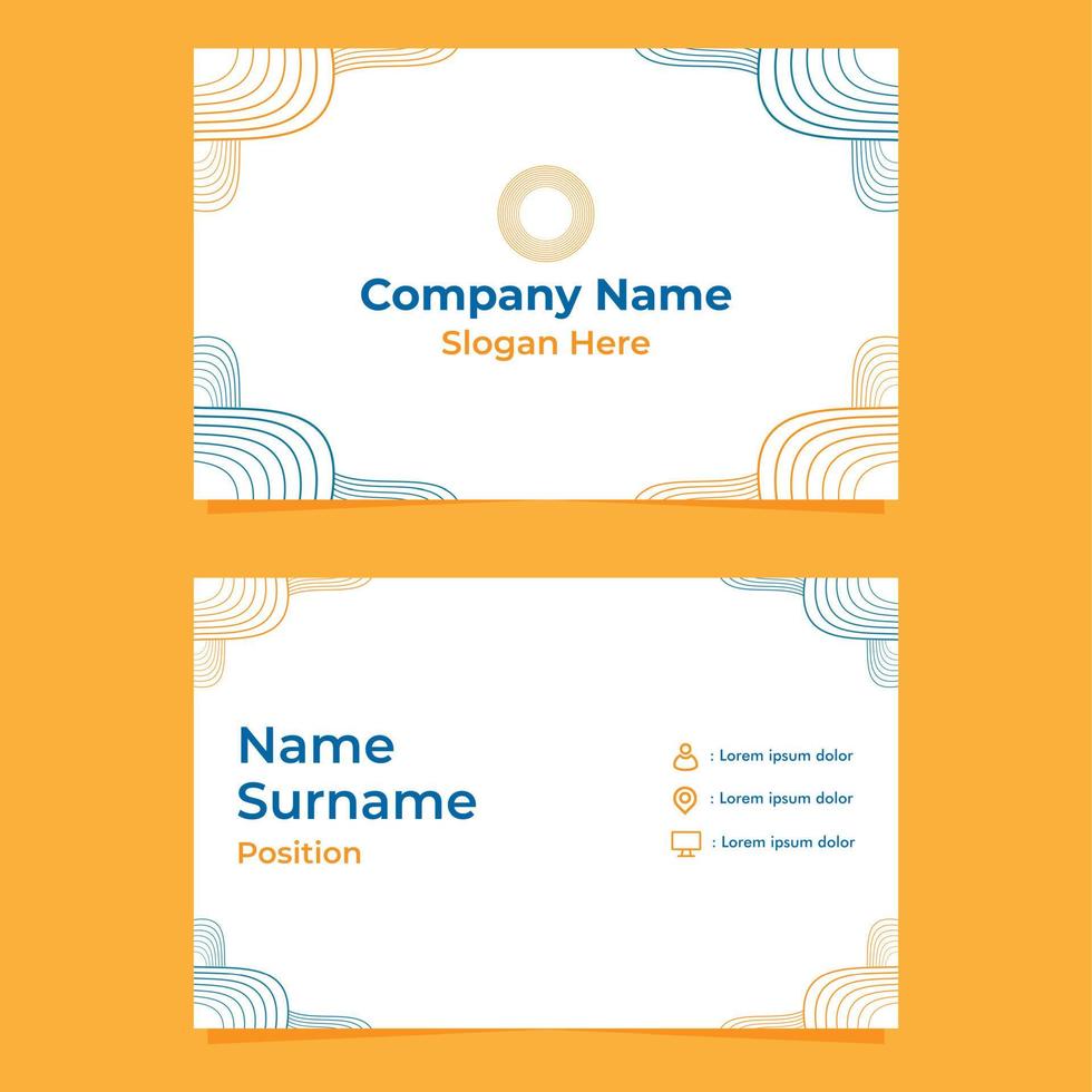 abstract hand drawn double sided business card template vector