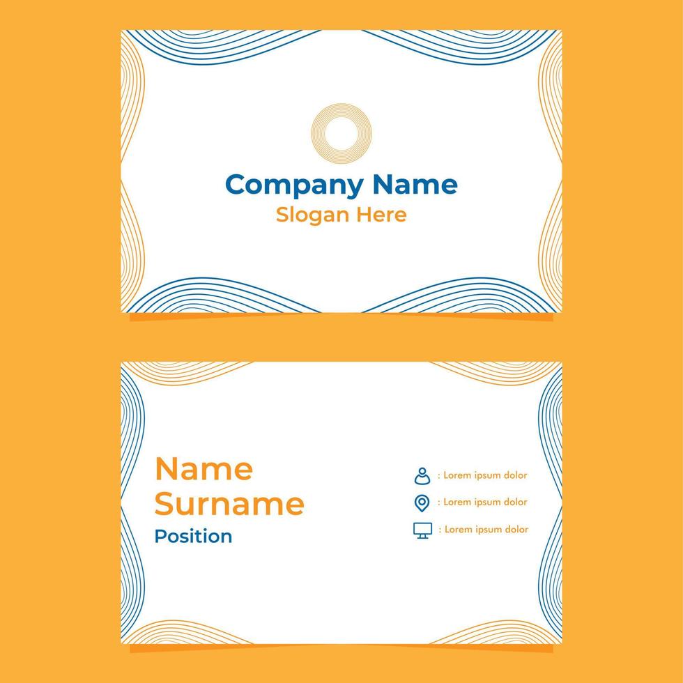 abstract hand drawn double sided business card template vector