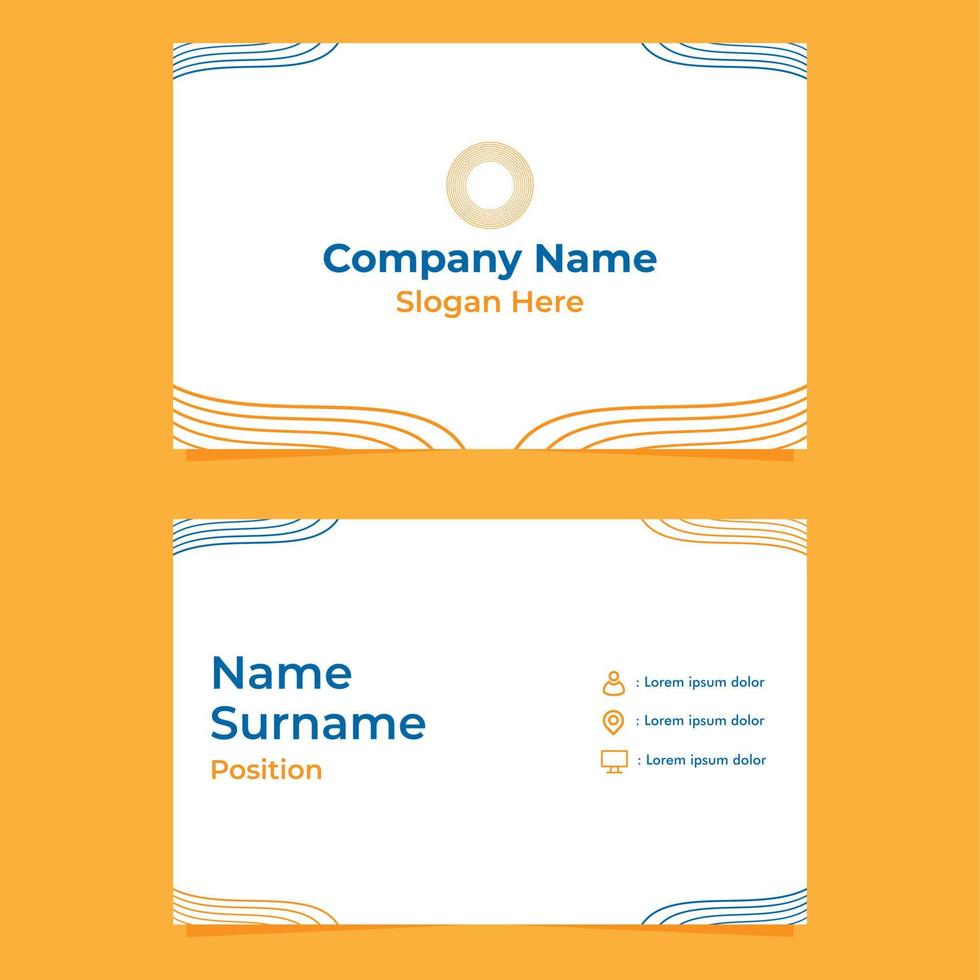 abstract hand drawn double sided business card template vector