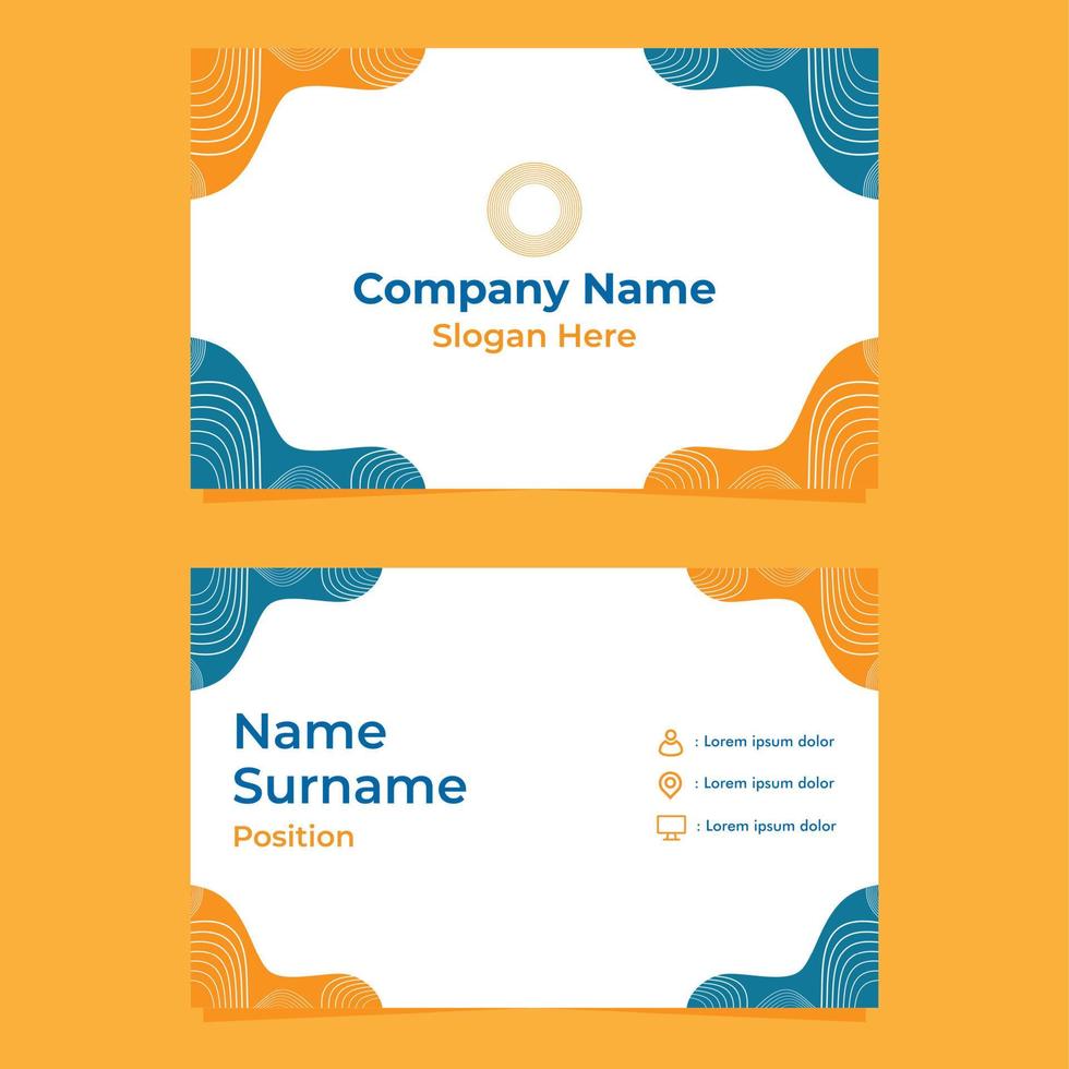 abstract hand drawn double sided business card template vector