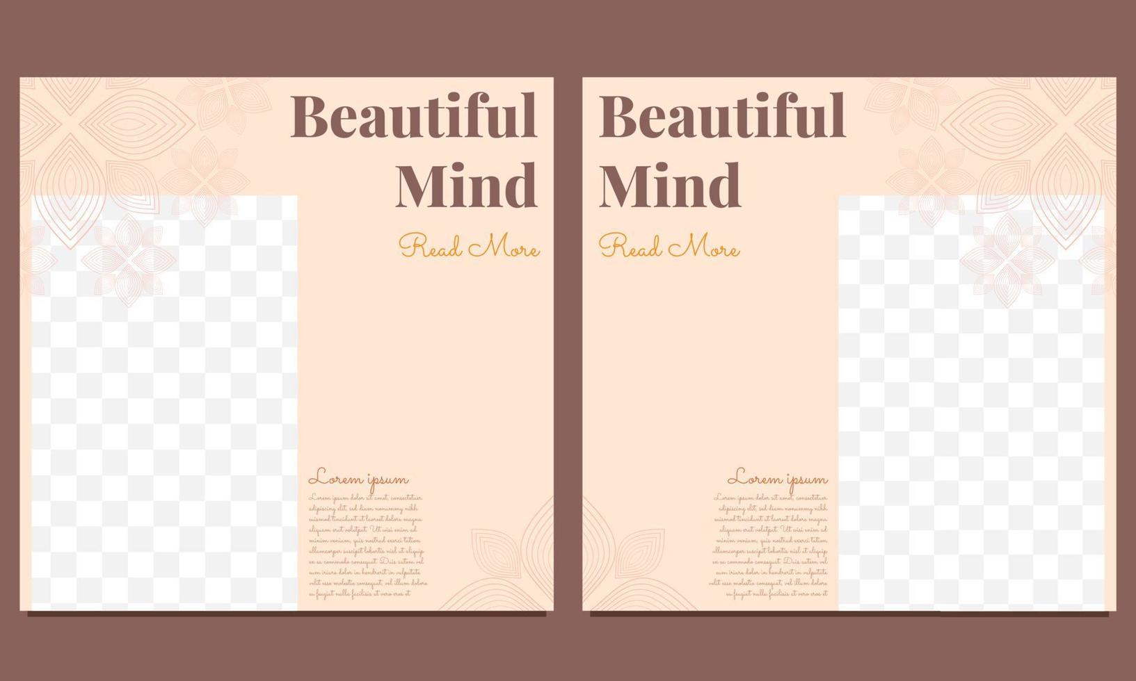 beautiful mind social media post template vector