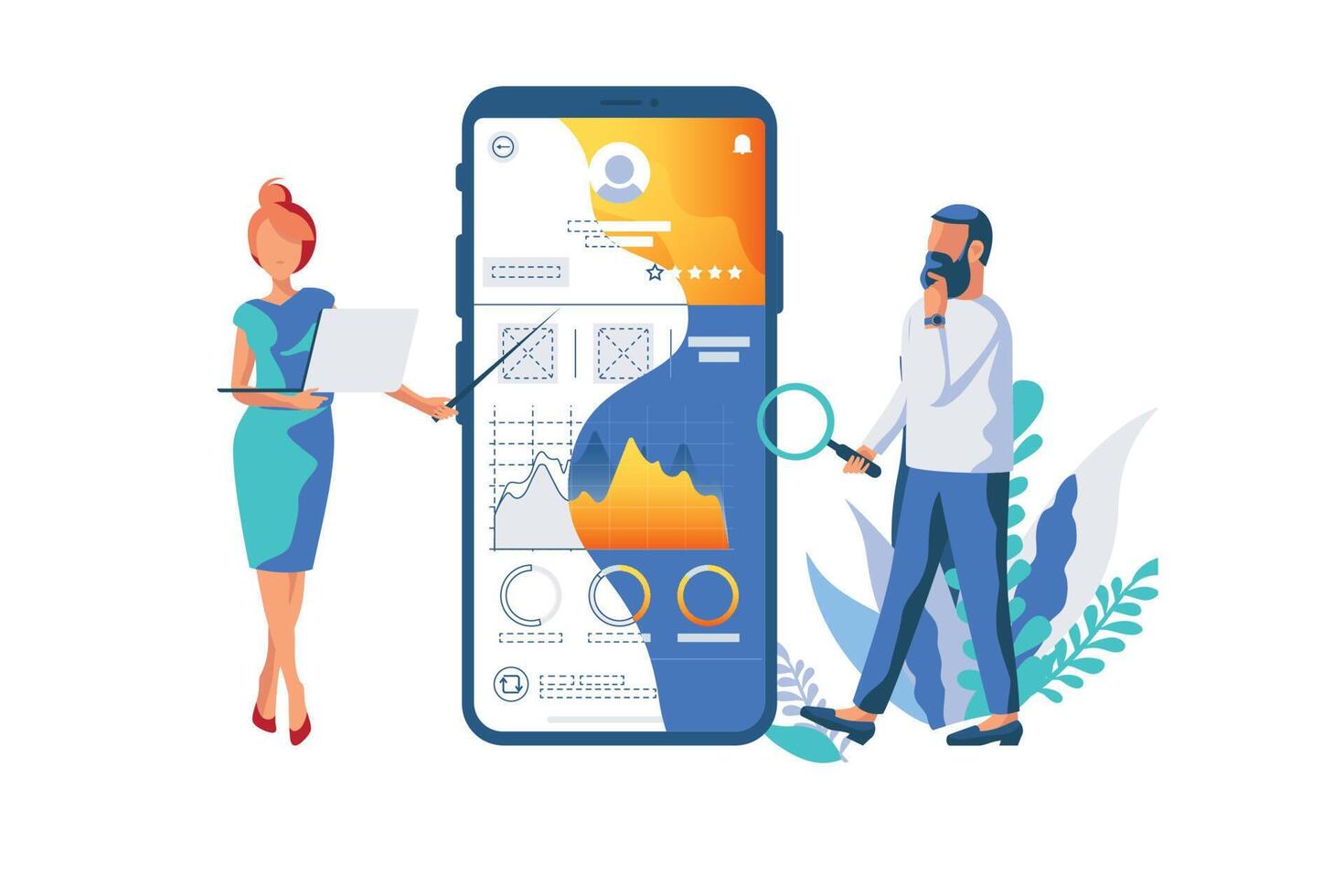 uiux design research illustration 6429311 Vector Art at Vecteezy