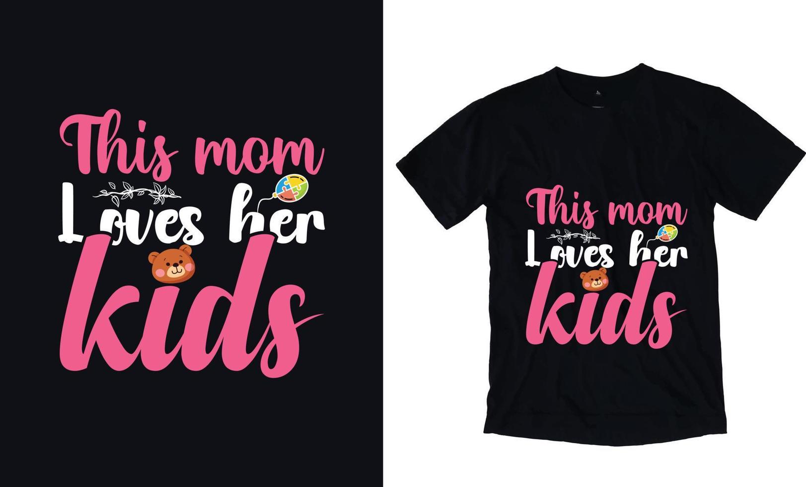 This mom loves her kids vector