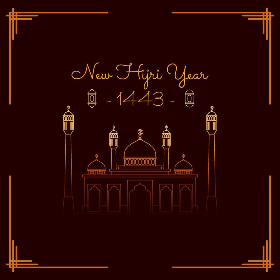 Vector illustration of happy new Hijri year 1443