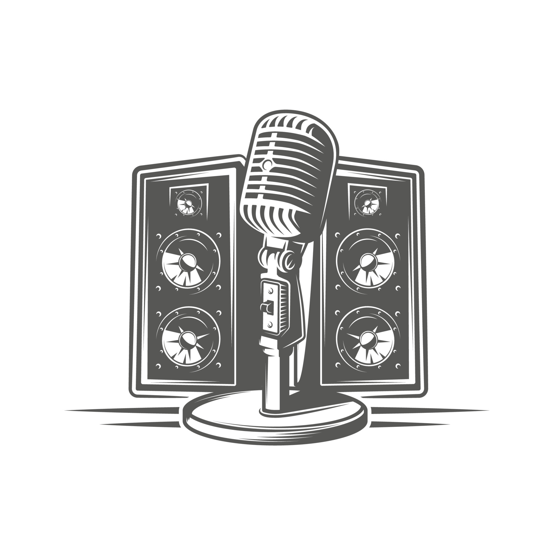 Microphone and studio speakers 6429621 Vector Art at Vecteezy