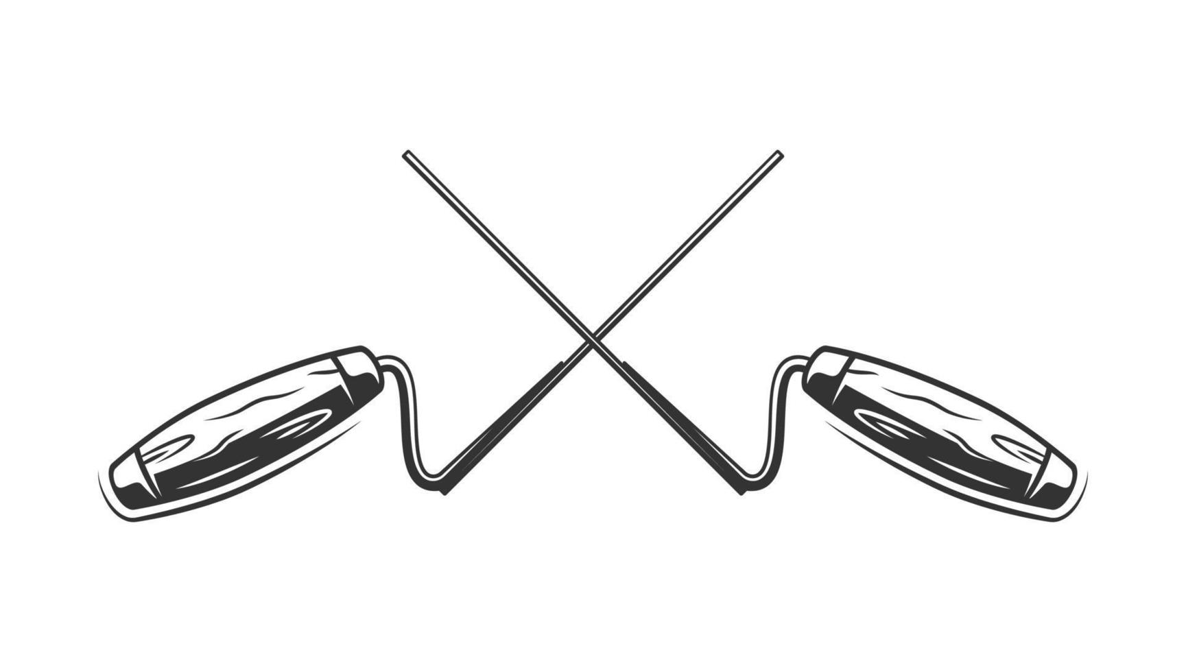Two trowels close up isolated on white background vector