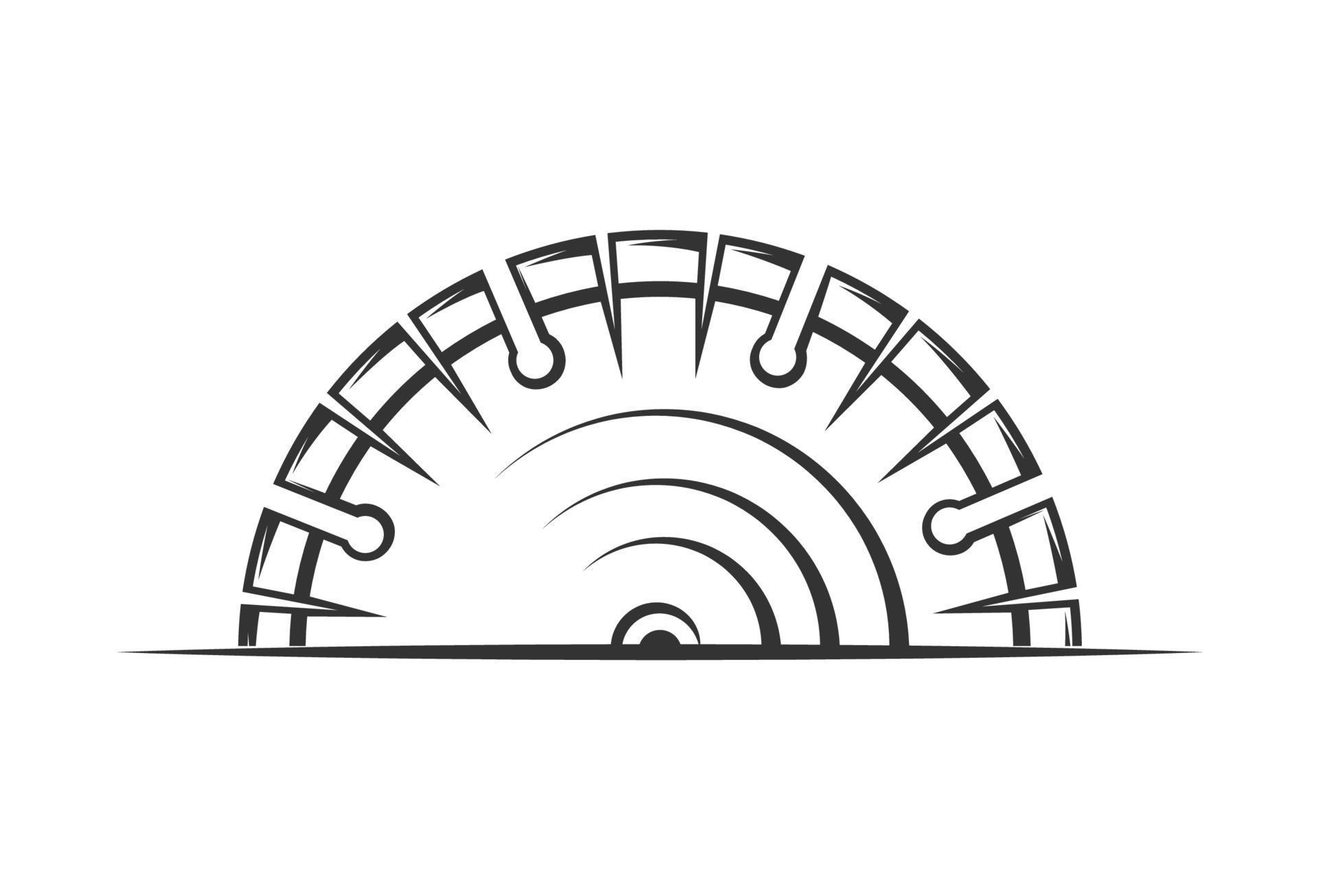 Circular saw close up isolated on white background 6429657 Vector Art