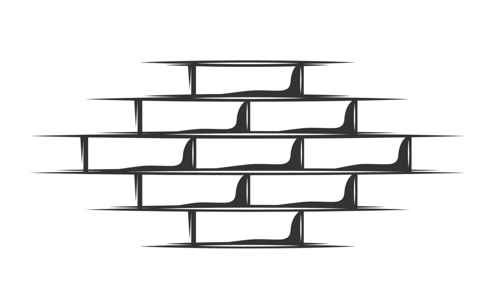 Brick wall in vintage style isolated on white background vector