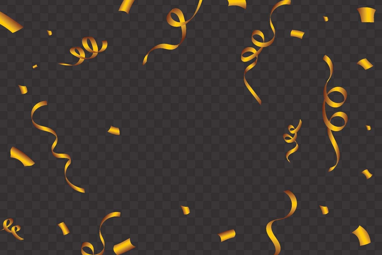 Golden confetti falling frame isolated on white background. Confetti vector for carnival background. Anniversary and birthday celebration. Shiny tinsel and confetti falling. Festival elements.