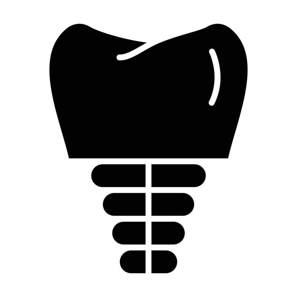 Dental Implant Glyph Icon vector