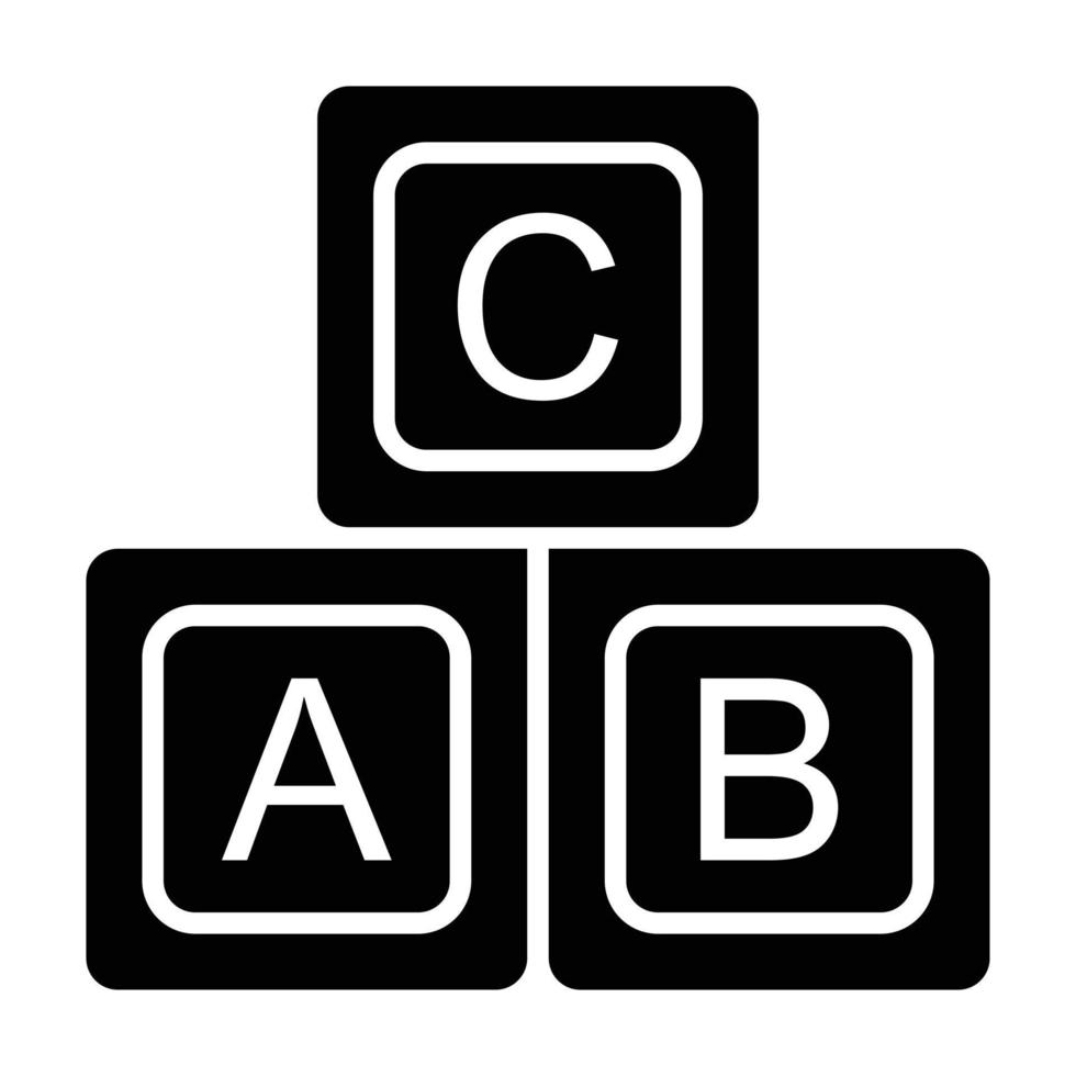ABC Blocks Glyph Icon vector