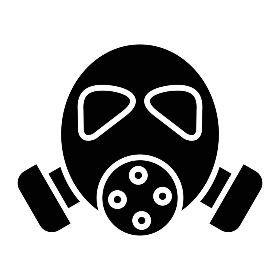 Fireman Mask Glyph Icon vector