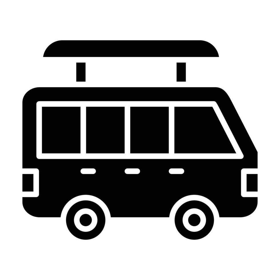 Surf Van Glyph Icon vector