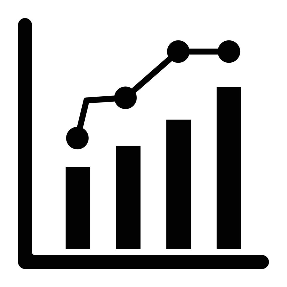 Growth Diagram Glyph Icon vector