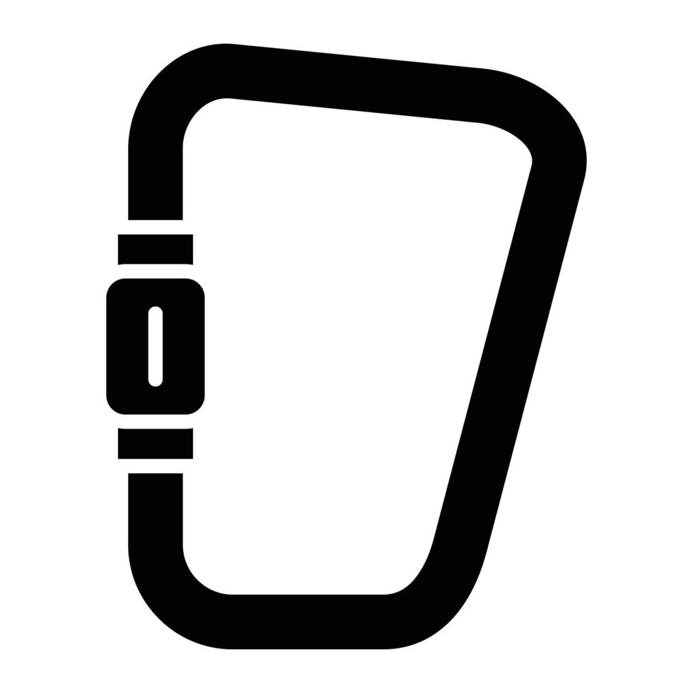 Carabiner Glyph Icon vector