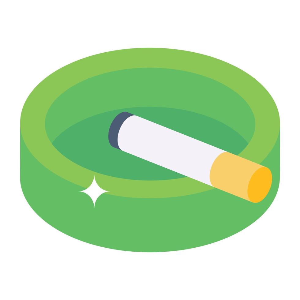 Office desk accessory, isometric icon of ashtray vector