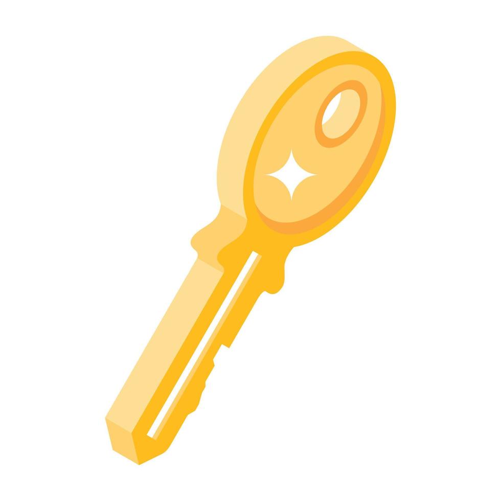 Trendy isometric icon of key in editable design vector