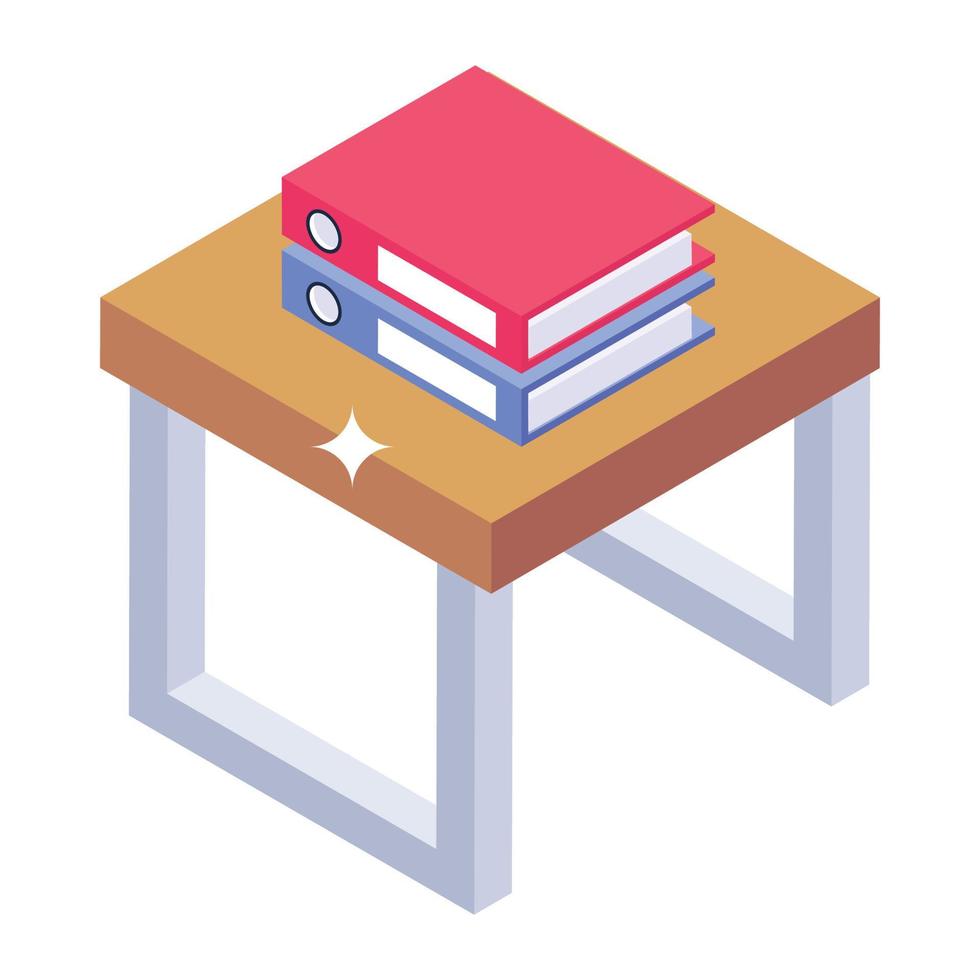 A wooden rack, isometric icon of side table vector