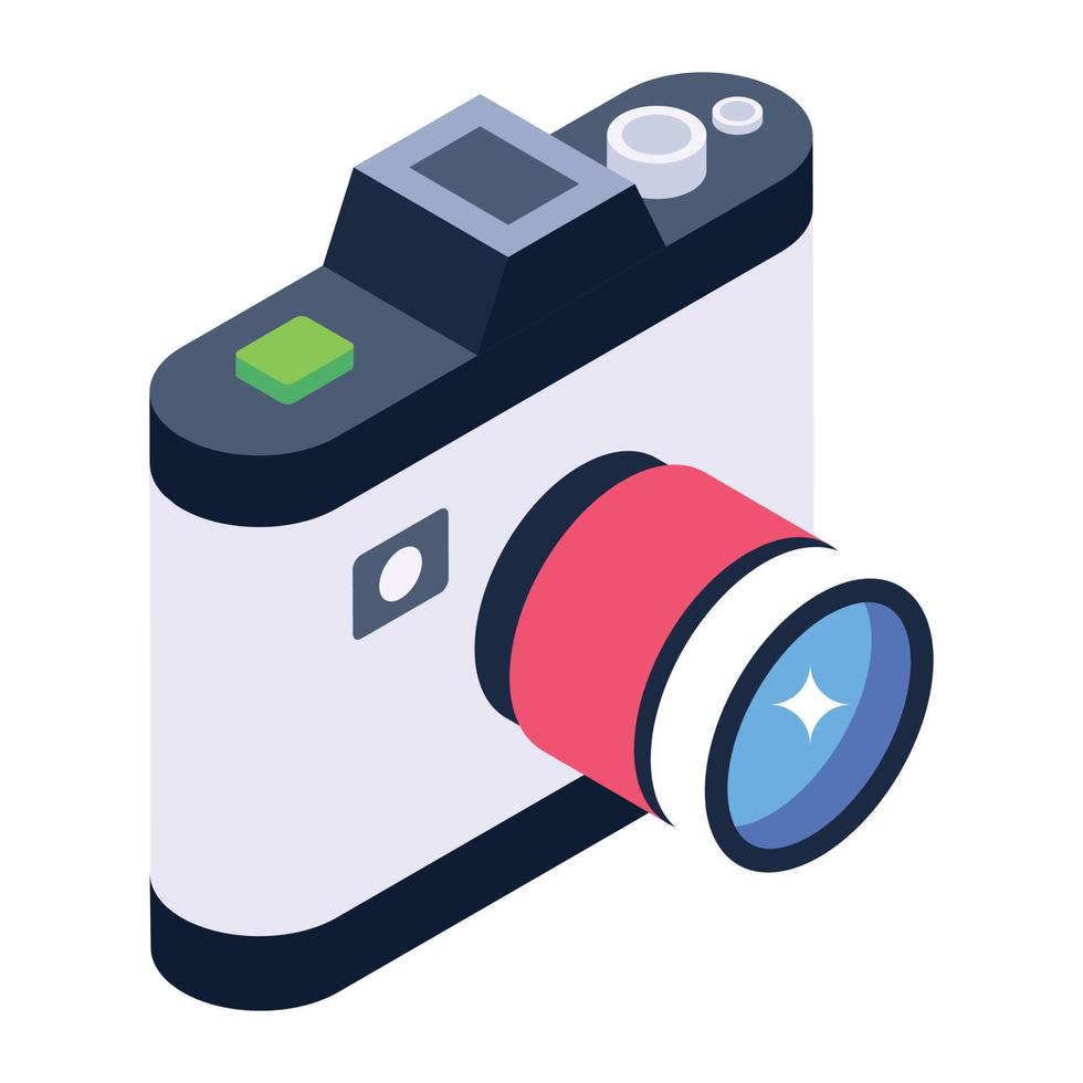 Icon of a camera in isometric design vector