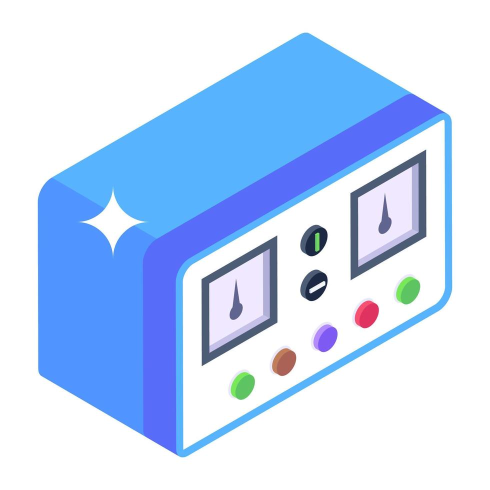 Panel meter vector, an isometric icon of digital meter vector