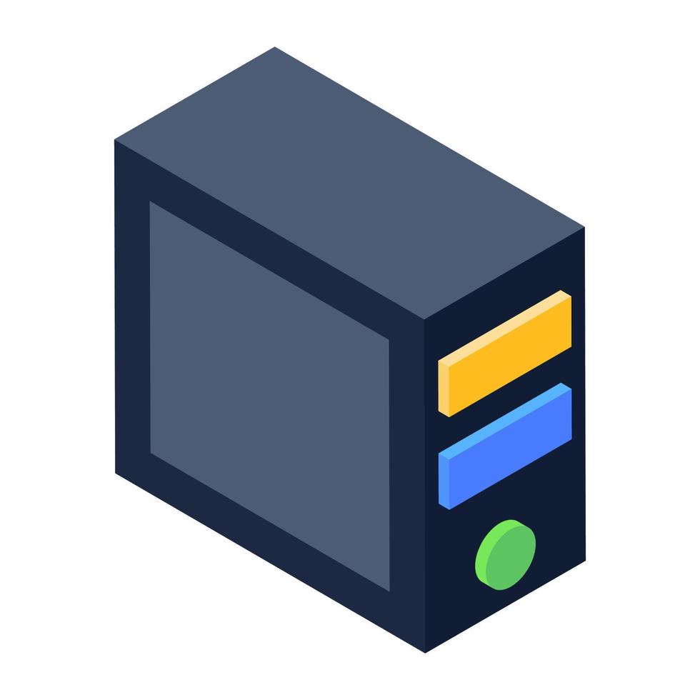 Cpu icon in isometric design, central processing unit vector