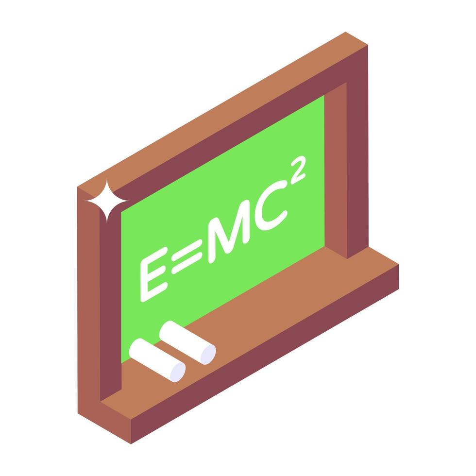 A vector of newton equation, modern isometric icon