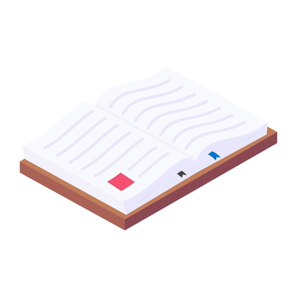 Health book icon design, isometric vector