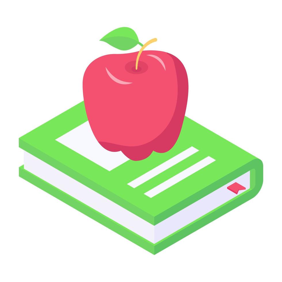 Modern isometric icon of healthy knowledge vector