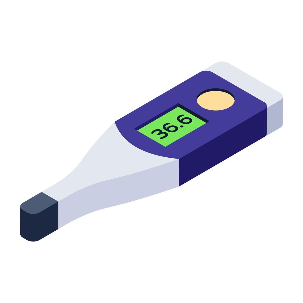 An icon of digital thermometer, isometric vector