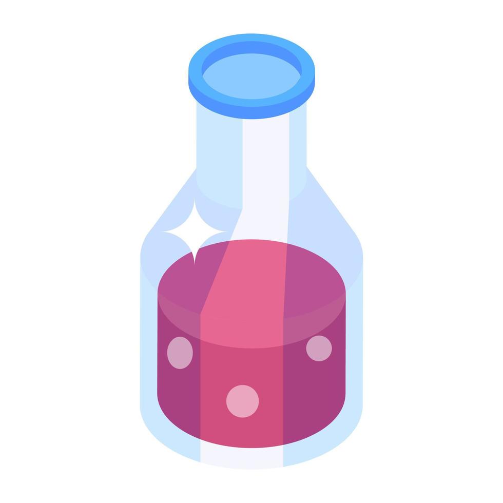 A vector of blood flask, isometric icon of laboratory flask