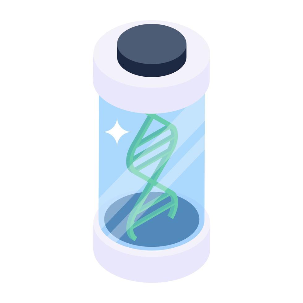 Airtight deoxyribonucleic acid, editable icon of dna strand vector