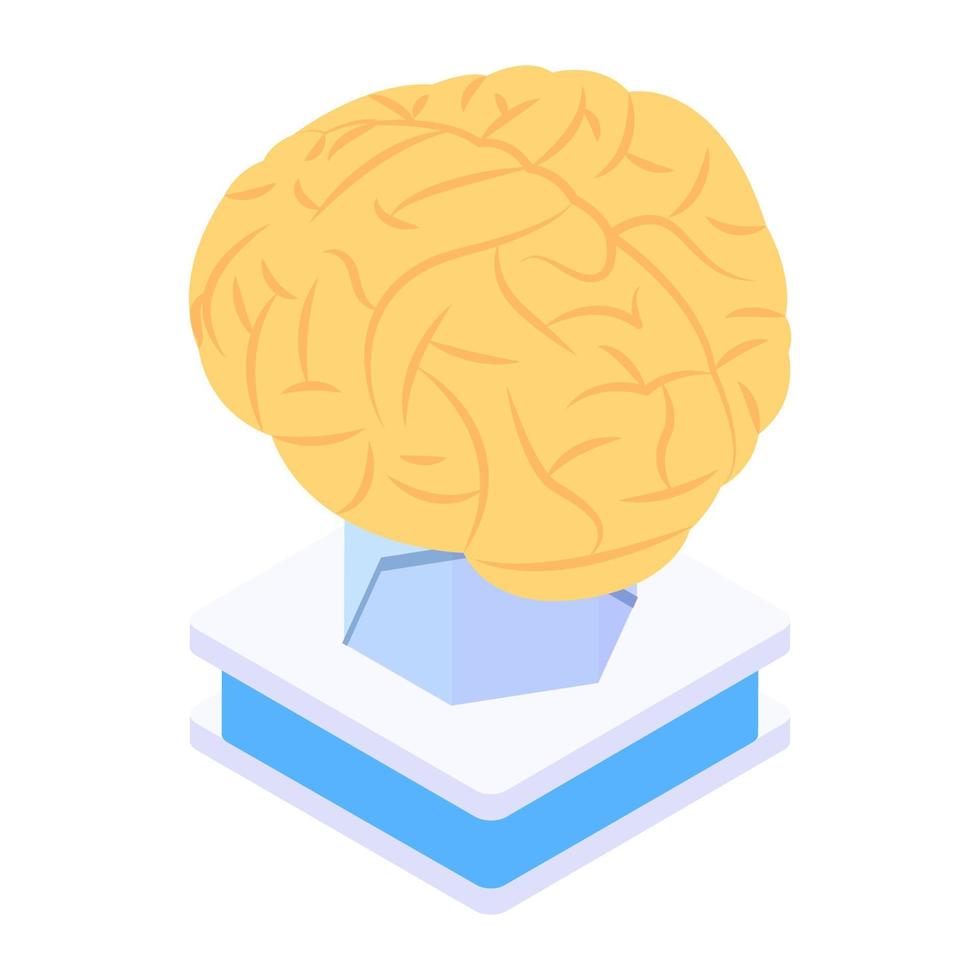 Artificial intelligence, editable vector of brainstorming