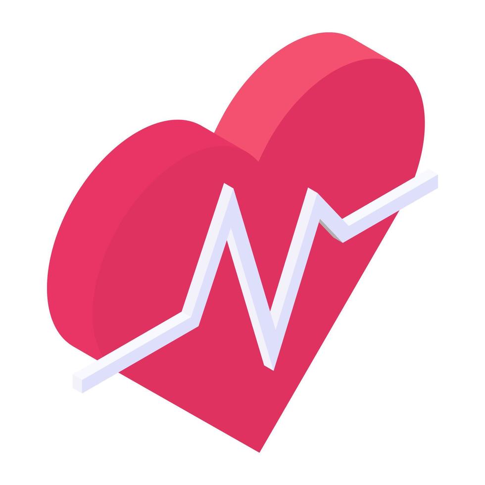 An editable icon of cardio, isometric vector
