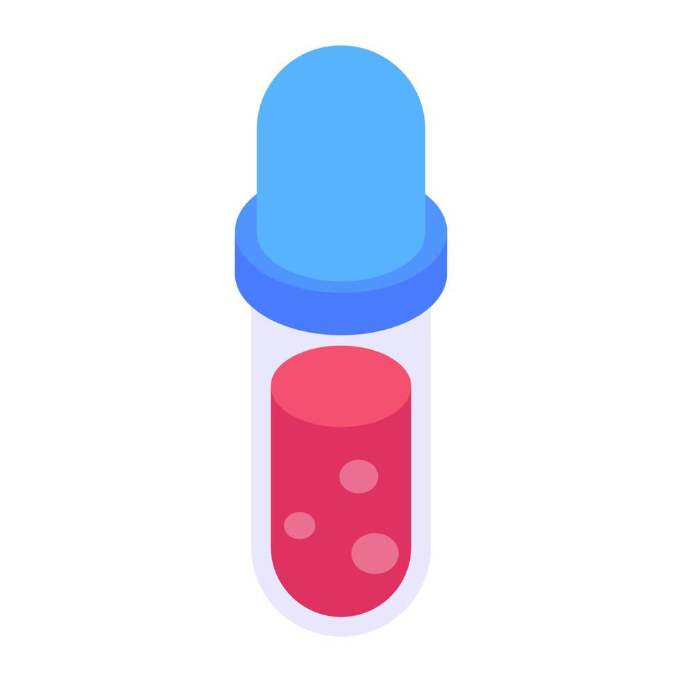 Test tubes icon in isometric design, experiment tubes vector