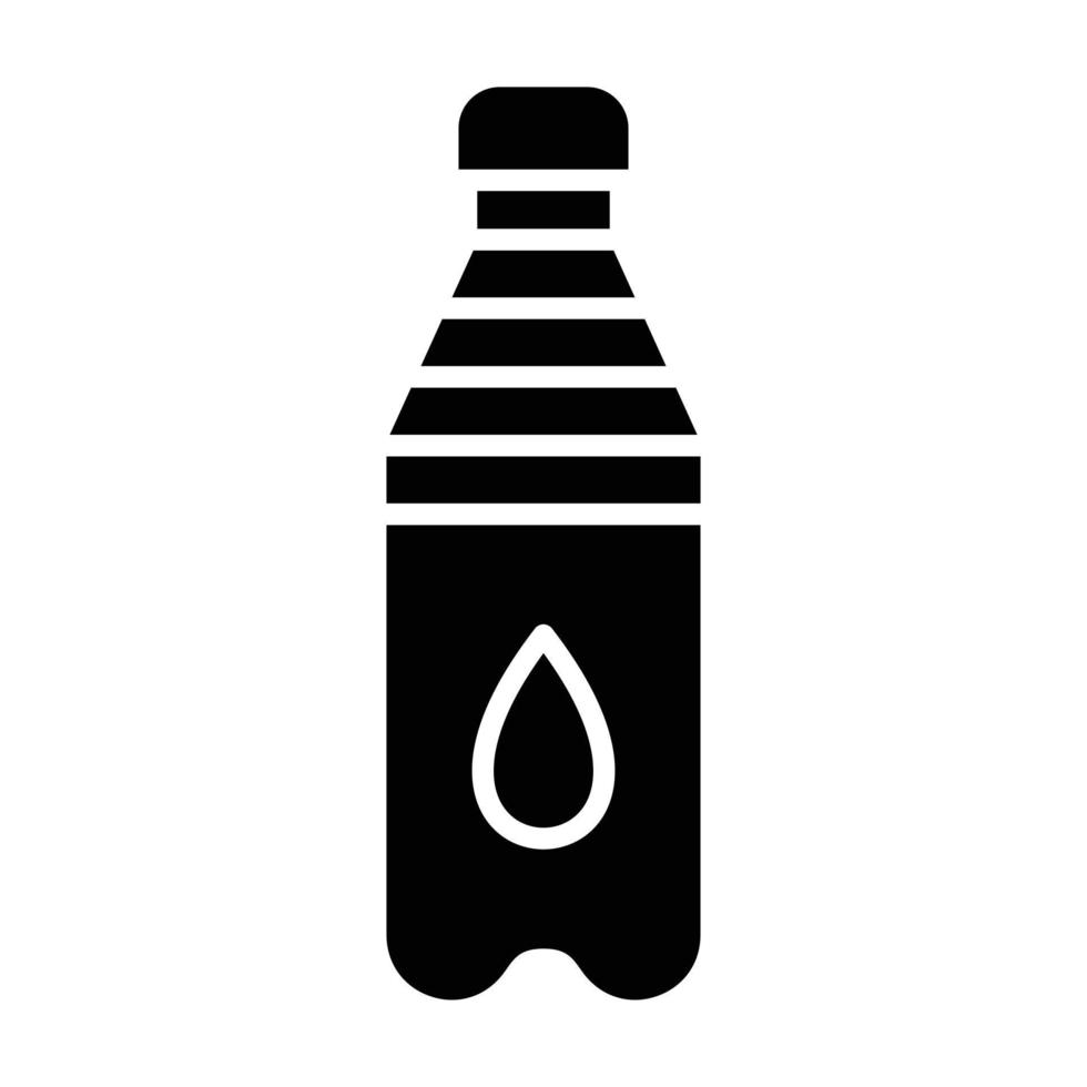 icono de glifo de botella de agua vector