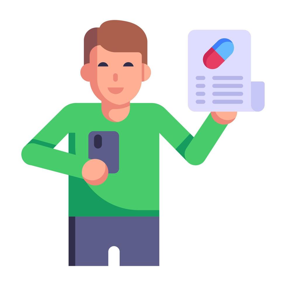 Employee holding medical report vector