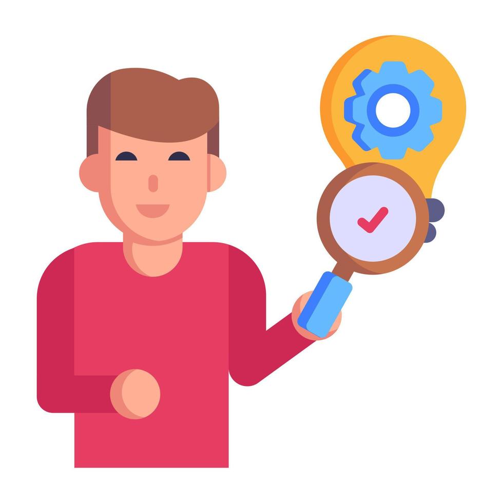 Person with different ideas and setting vector