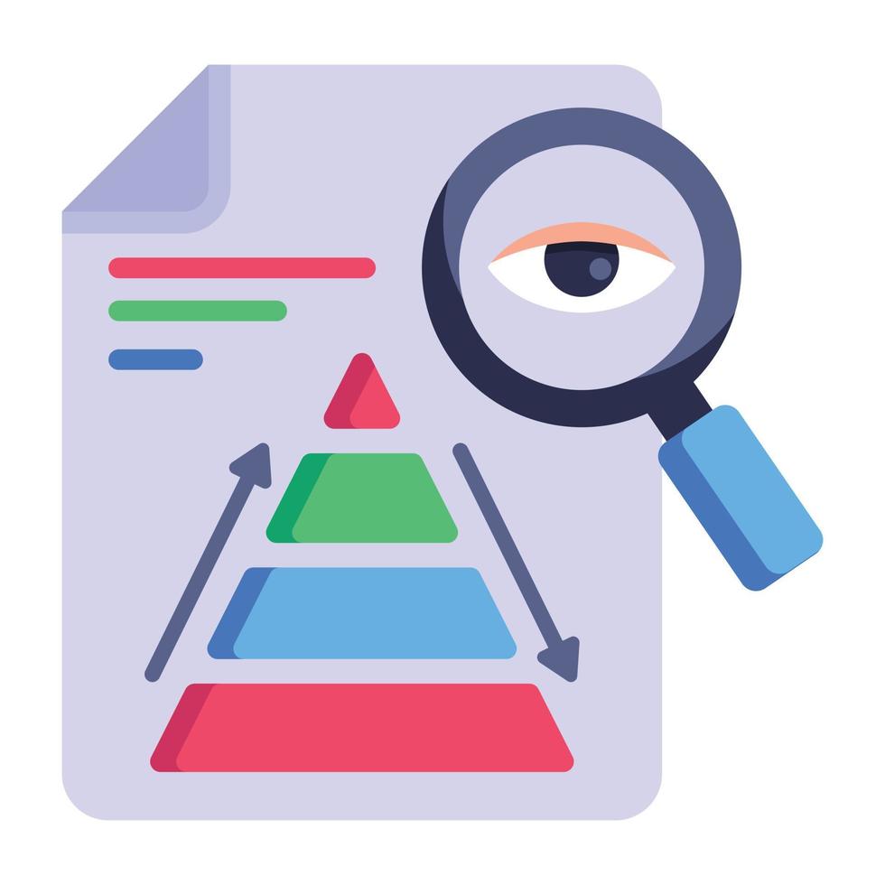 persona con gráfico piramidal e informe comercial vector