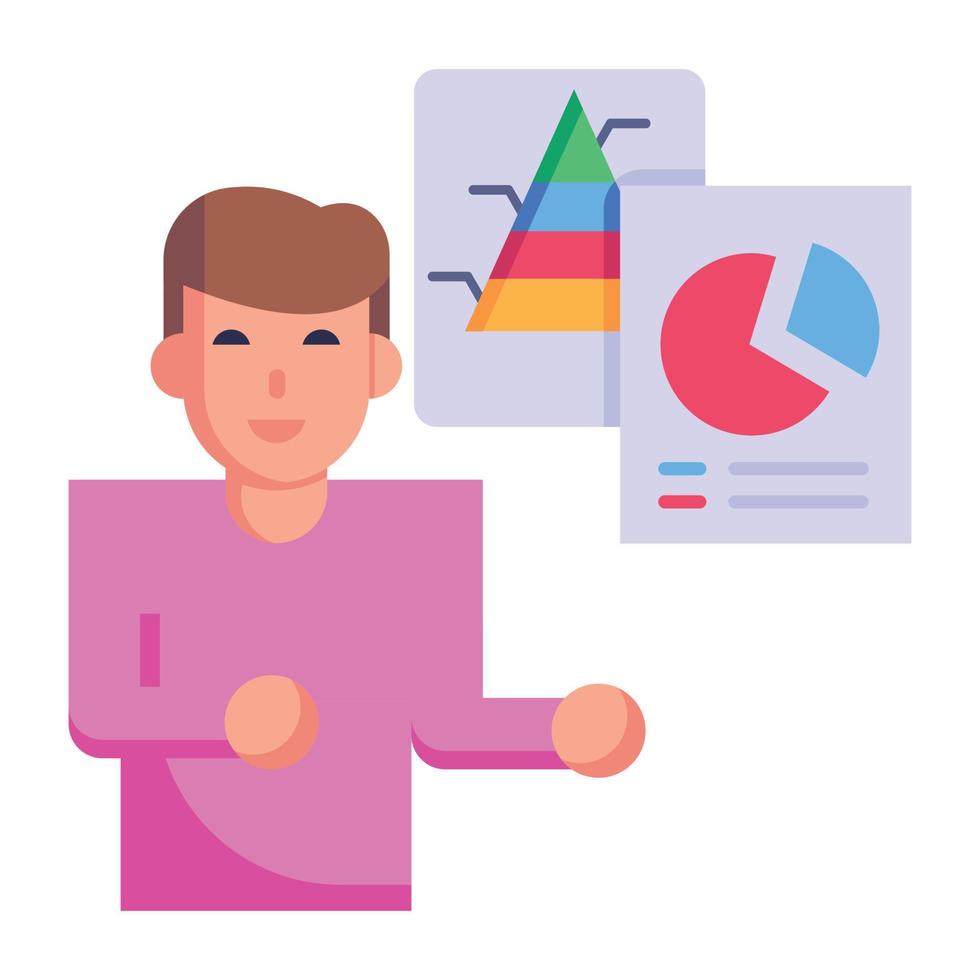 Pie chart and data of analysis vector